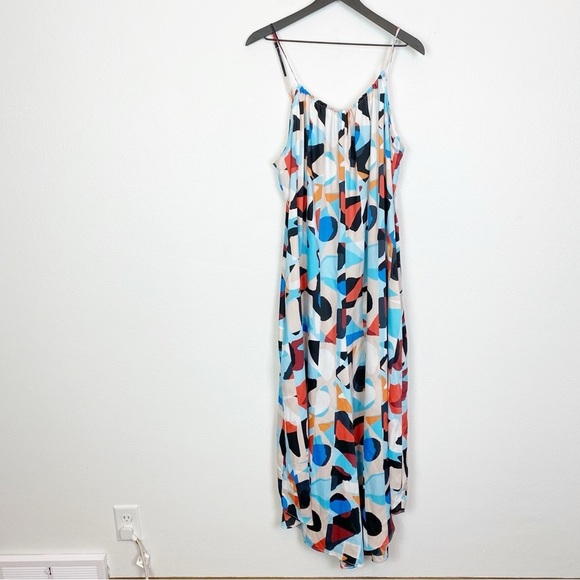 Anthropologie Breezy Wide Leg Jumpsuit Sleeveless Pockets Blue Motif - Picture 4 of 6